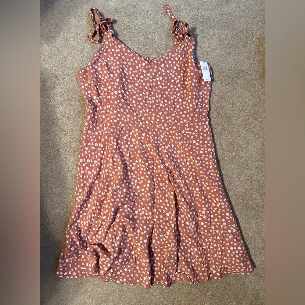 GAP Factory V-Neck Cami Mini Dress - Mauvey Brown Floral